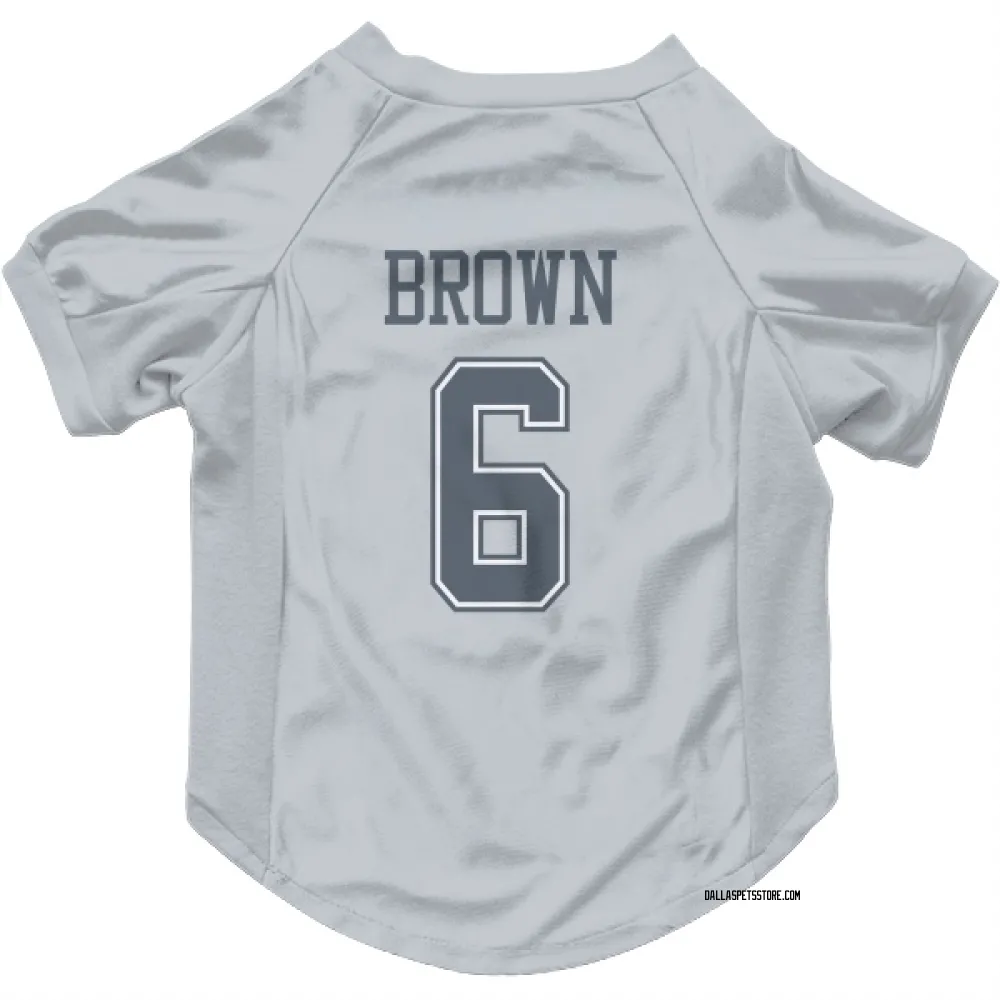 Dallas Cowboys Camden Brown Gray Pet Jersey for Dog & Cat