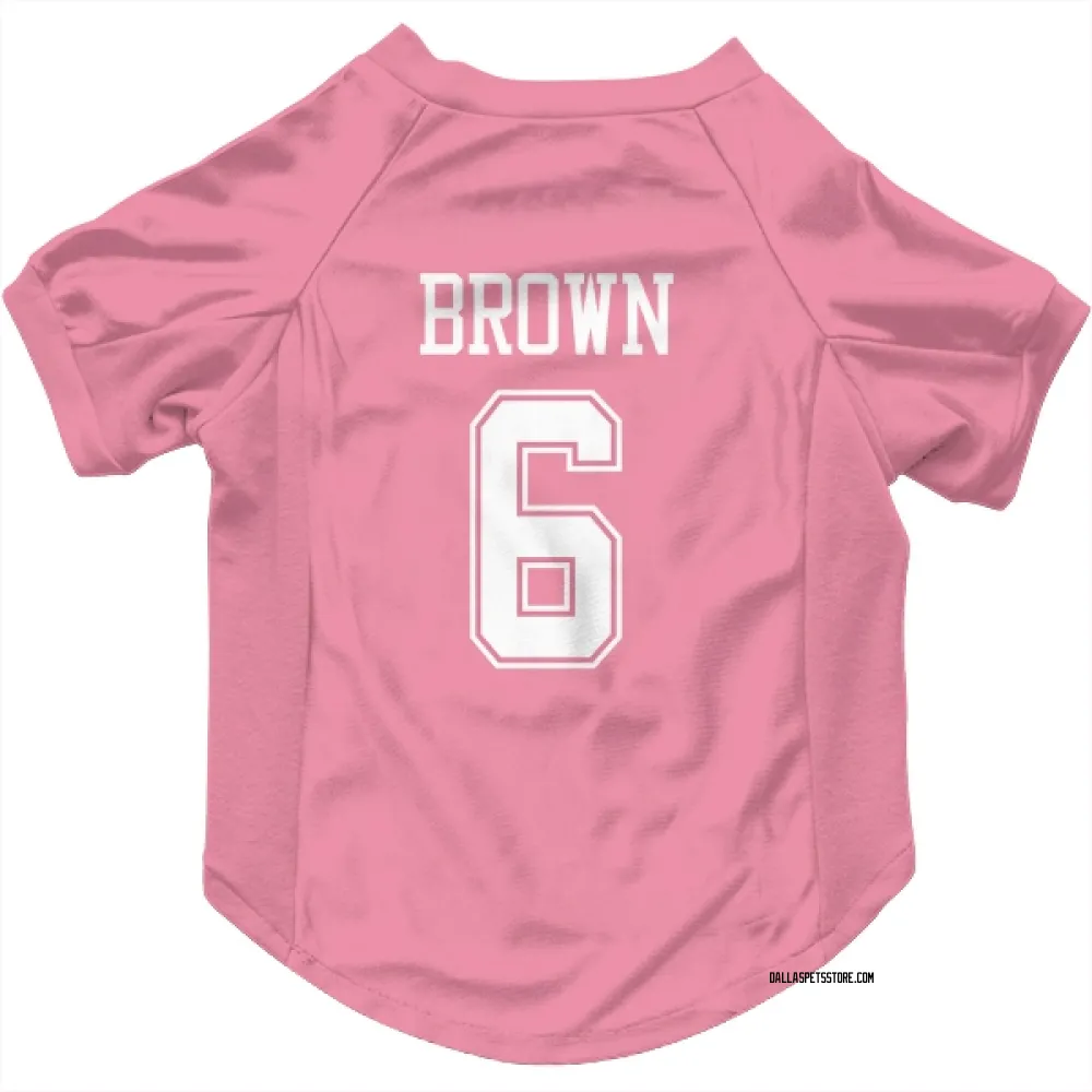 Dallas Cowboys Camden Brown Pink Pet Jersey for Dog & Cat