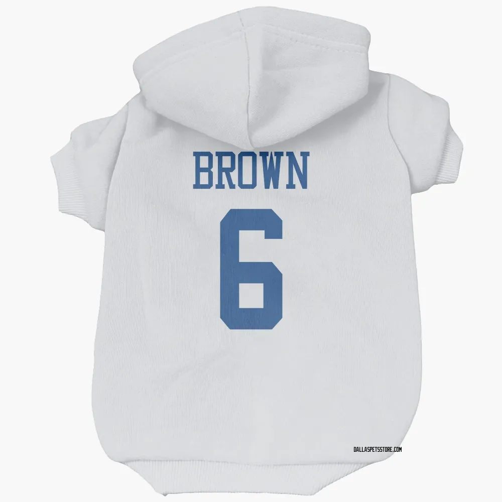 Dallas Cowboys Camden Brown White Pet Hoodie for Dog & Cat
