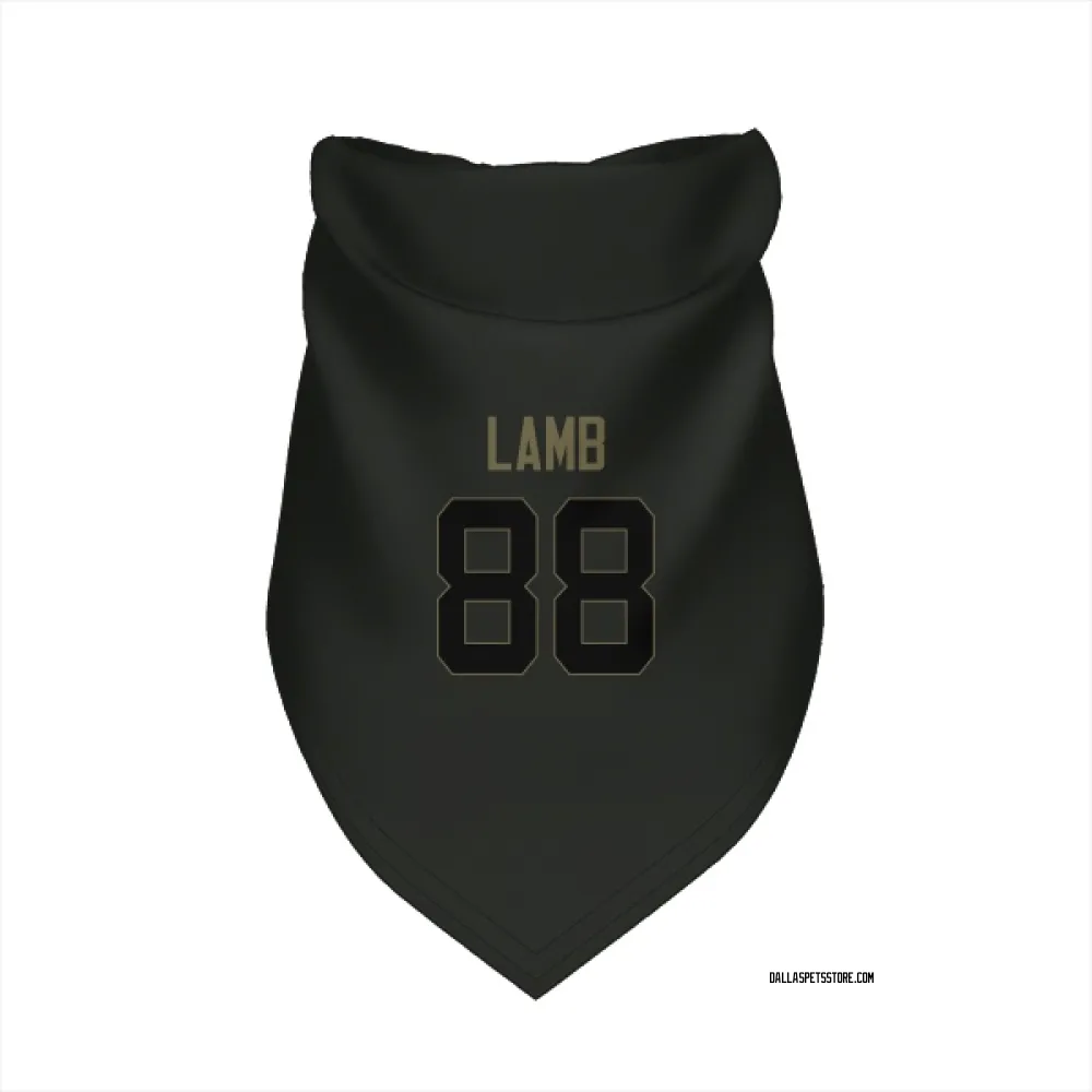 Dallas Cowboys CeeDee Lamb Black Service Pet Bandana for Dog & Cat