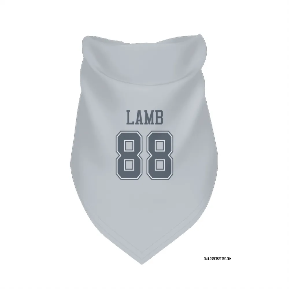 Dallas Cowboys CeeDee Lamb Gray Pet Bandana for Dog & Cat