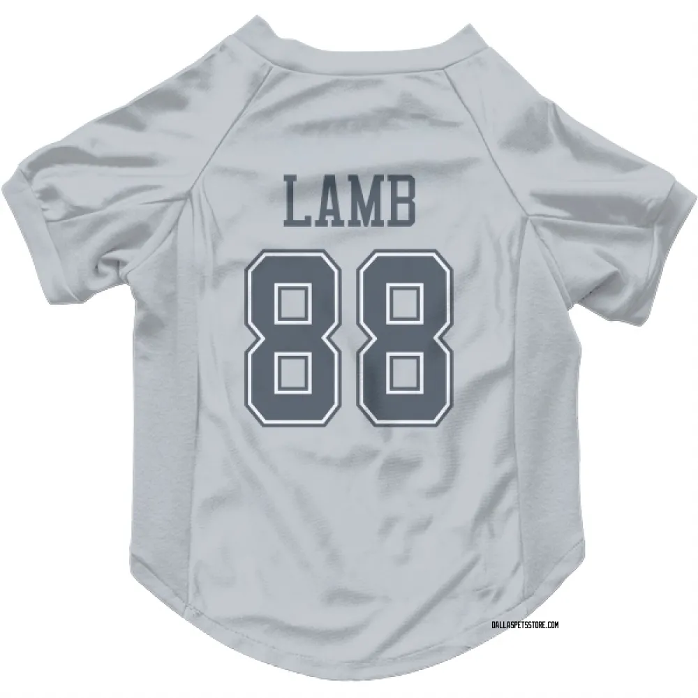 Dallas Cowboys CeeDee Lamb Gray Pet Jersey for Dog & Cat