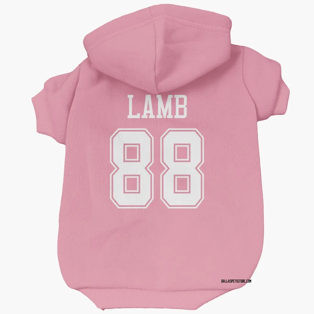 Dallas Cowboys CeeDee Lamb Pink Pet Hoodie for Dog & Cat