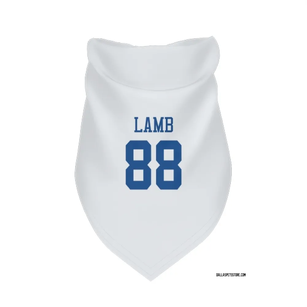 Dallas Cowboys CeeDee Lamb White Pet Bandana for Dog & Cat