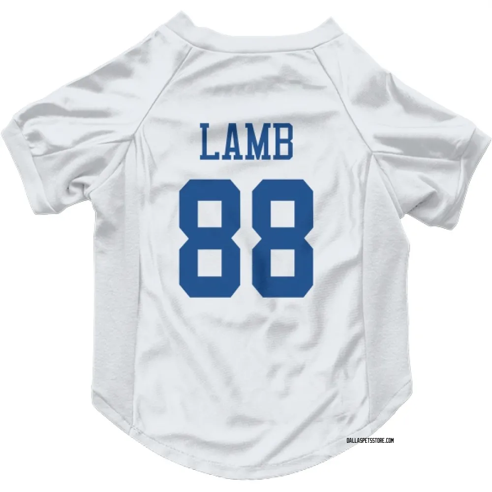Dallas Cowboys CeeDee Lamb White Pet Jersey for Dog & Cat