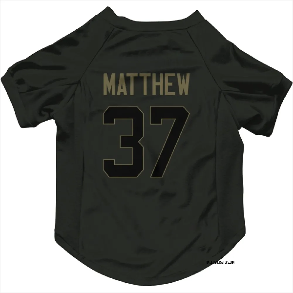Dallas Cowboys Christian Matthew Black Service Pet Jersey for Dog & Cat
