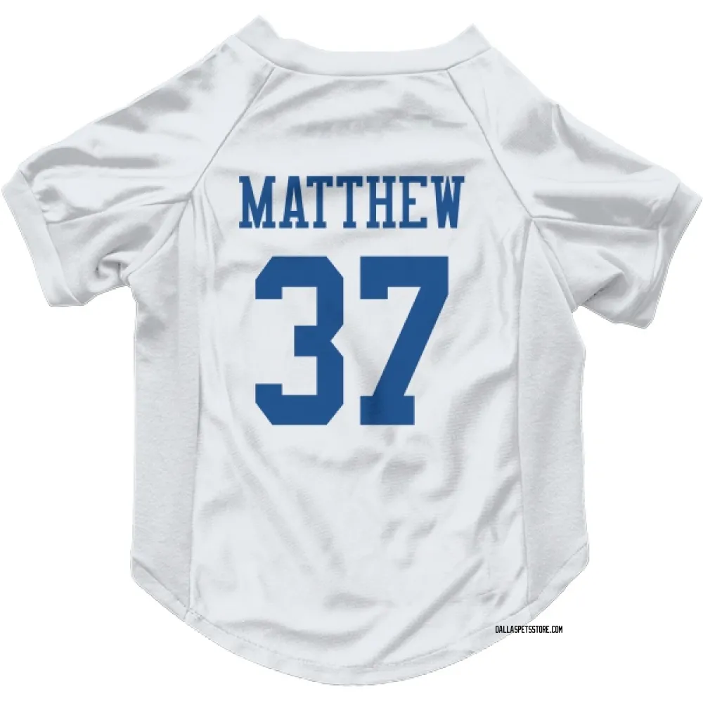 Dallas Cowboys Christian Matthew White Pet Jersey for Dog & Cat