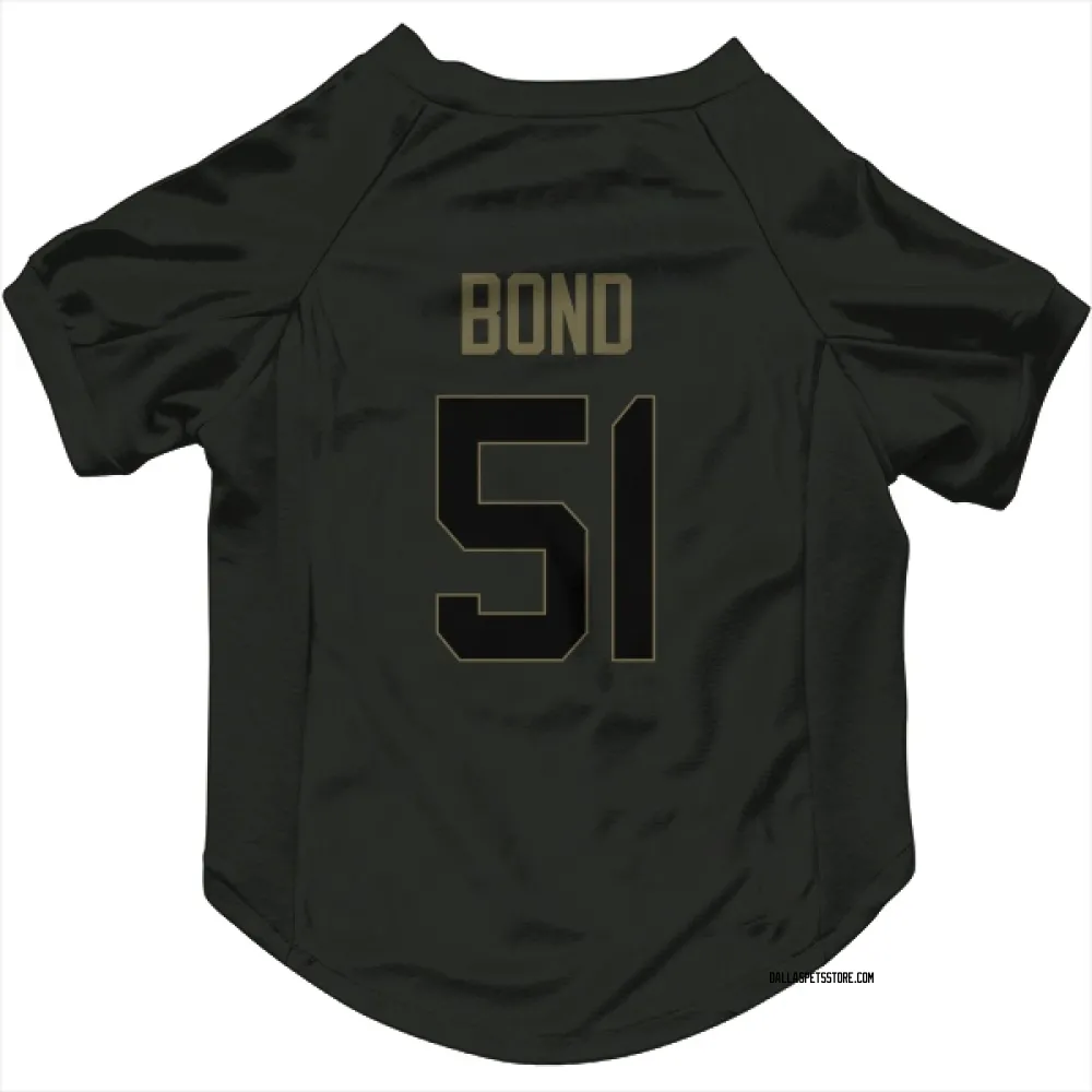 Dallas Cowboys Devante Bond Black Service Pet Jersey for Dog & Cat