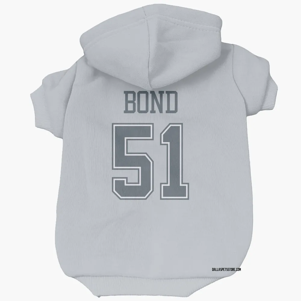 Dallas Cowboys Devante Bond Gray Pet Hoodie for Dog & Cat
