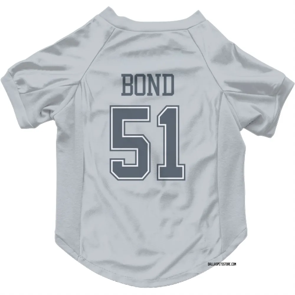 Dallas Cowboys Devante Bond Gray Pet Jersey for Dog & Cat