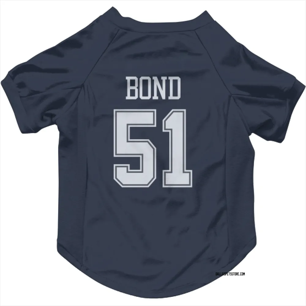 Dallas Cowboys Devante Bond Navy Pet Jersey for Dog & Cat