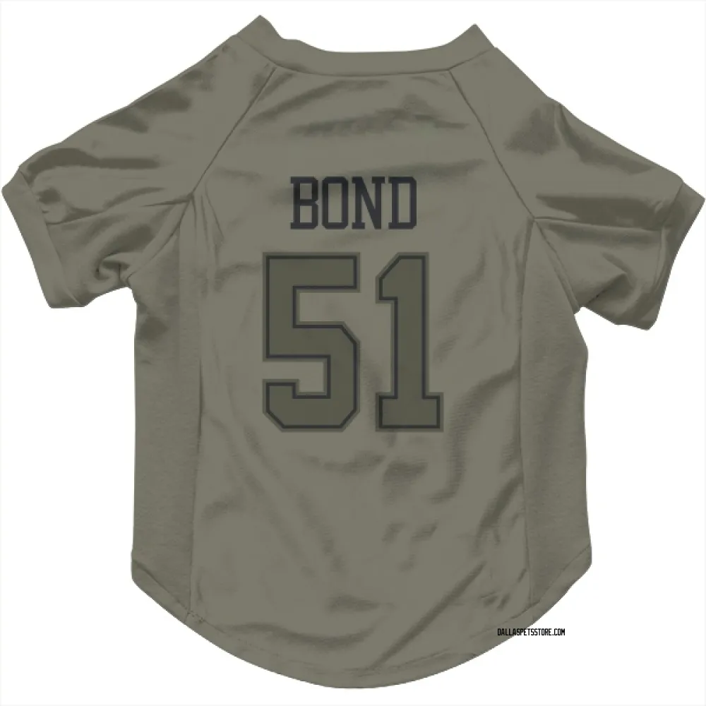 Dallas Cowboys Devante Bond Olive Pet Jersey for Dog & Cat
