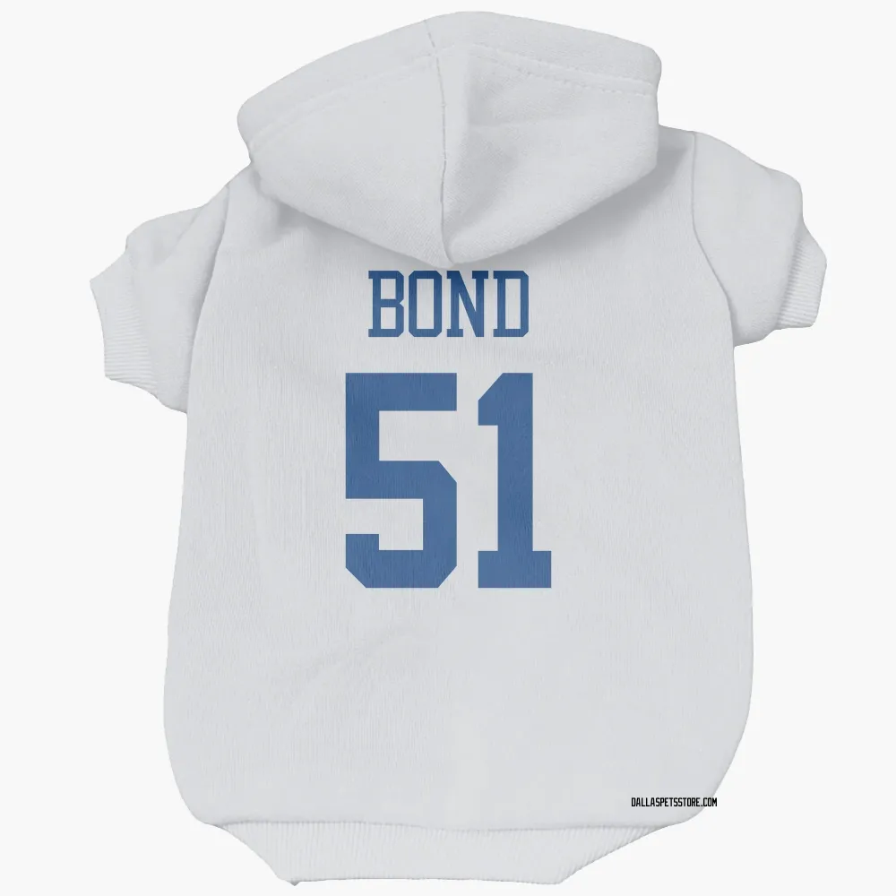 Dallas Cowboys Devante Bond White Pet Hoodie for Dog & Cat