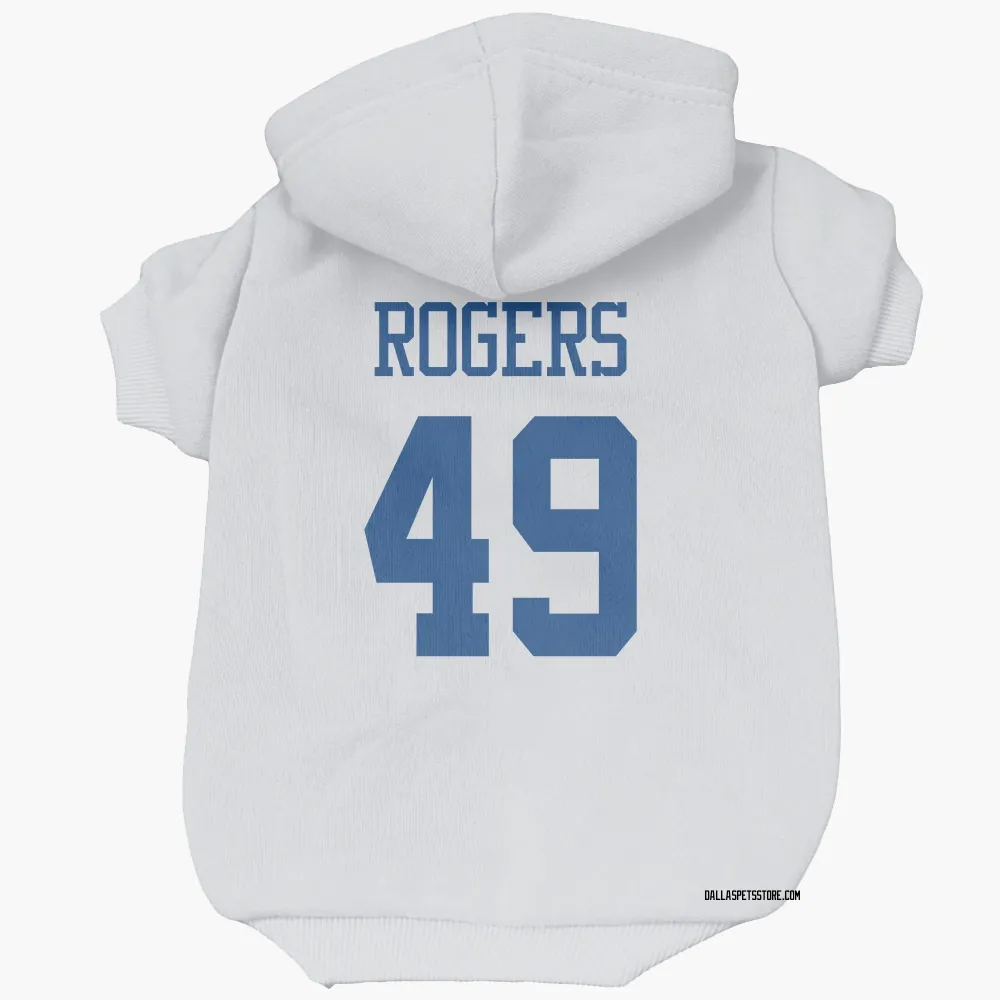 Dallas Cowboys DJ Rogers White Pet Hoodie for Dog & Cat
