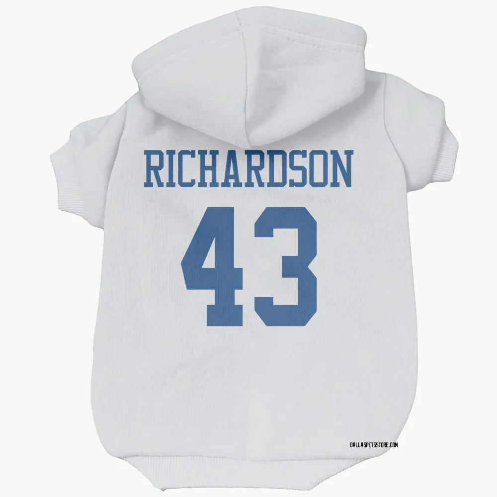 Dallas Cowboys Dominic Richardson White Pet Hoodie for Dog & Cat