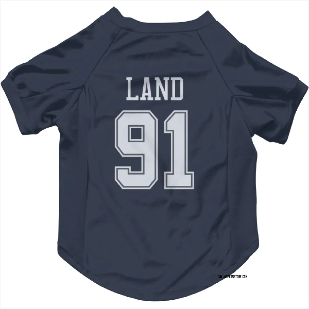 Dallas Cowboys Isaiah Land Navy Pet Jersey for Dog & Cat