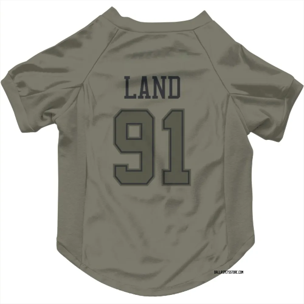 Dallas Cowboys Isaiah Land Olive Pet Jersey for Dog & Cat