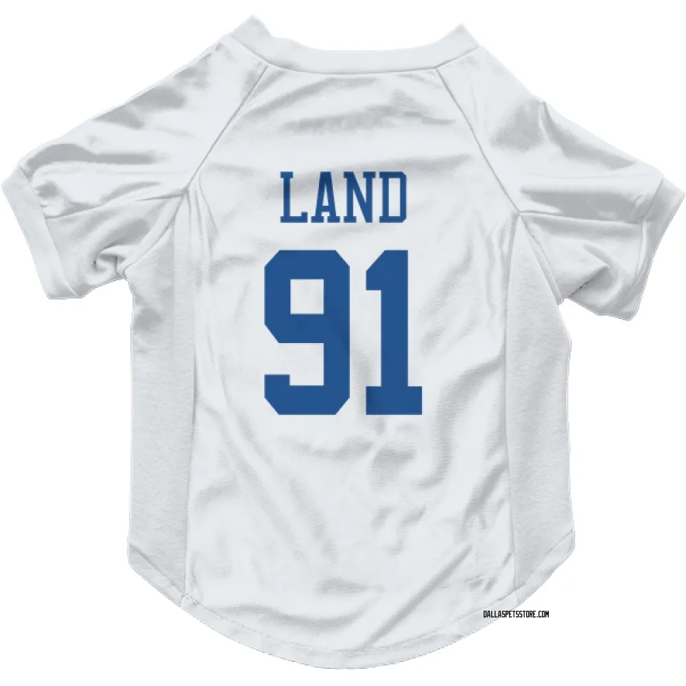 Dallas Cowboys Isaiah Land White Pet Jersey for Dog & Cat