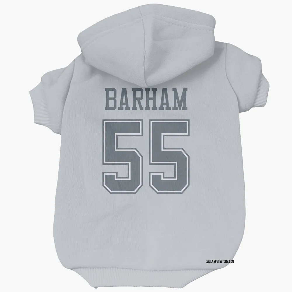 Dallas Cowboys Jaishawn Barham Gray Pet Hoodie for Dog & Cat