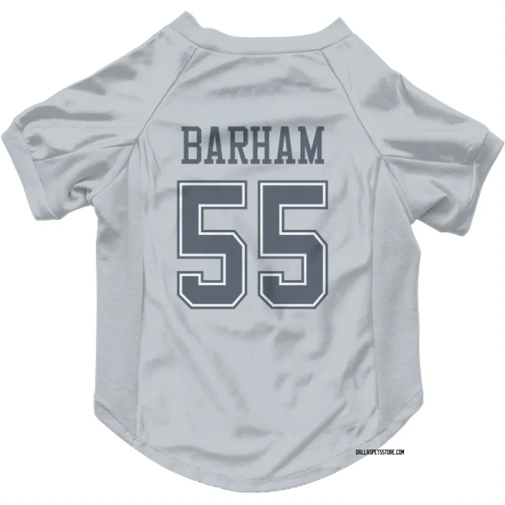 Dallas Cowboys Jaishawn Barham Gray Pet Jersey for Dog & Cat
