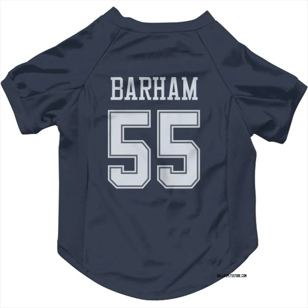Dallas Cowboys Jaishawn Barham Navy Pet Jersey for Dog & Cat