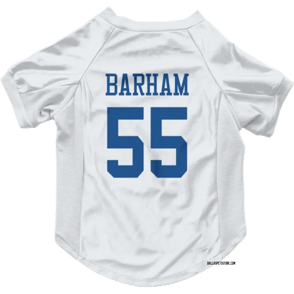 Dallas Cowboys Jaishawn Barham White Pet Jersey for Dog & Cat