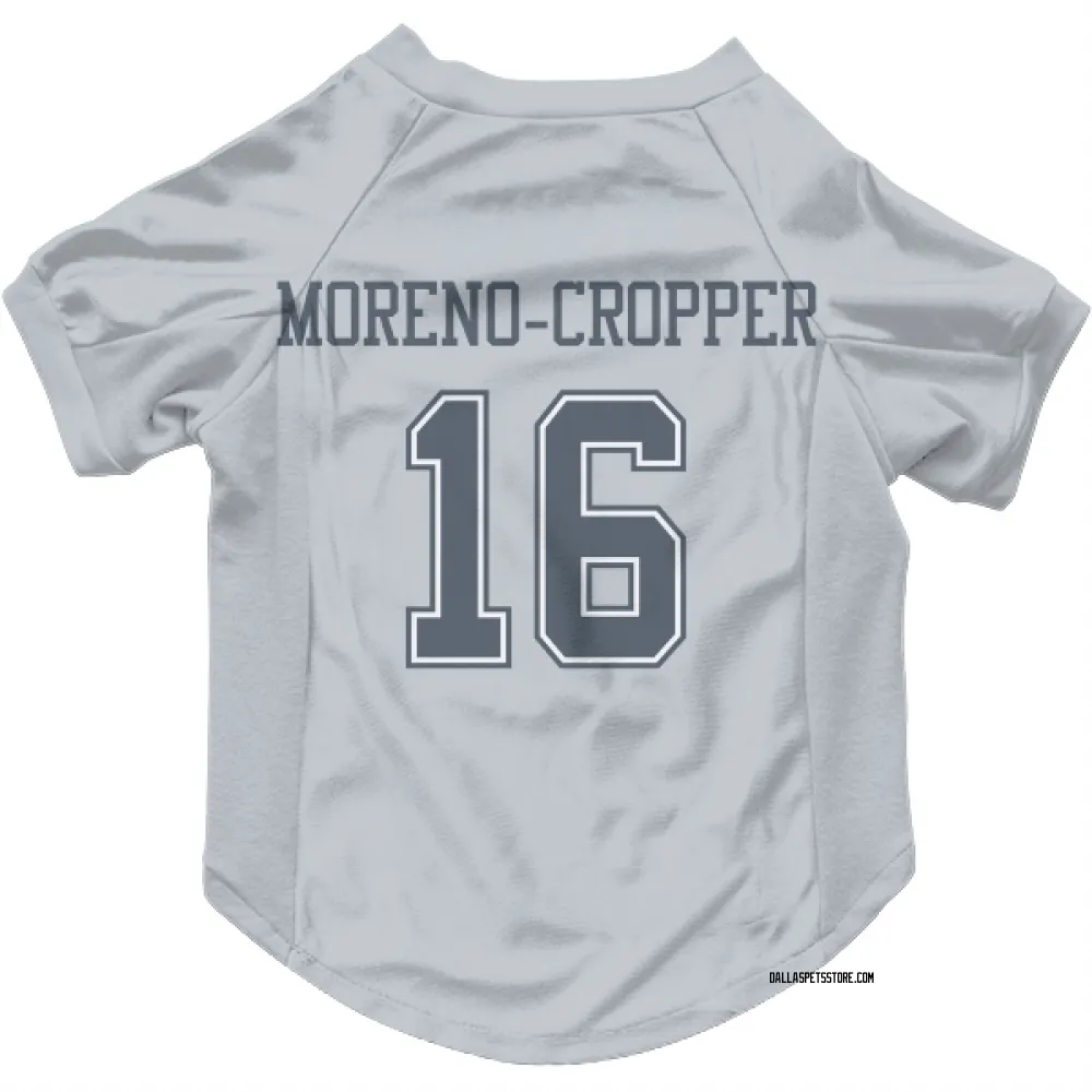 Dallas Cowboys Jalen Moreno-Cropper Gray Pet Jersey for Dog & Cat