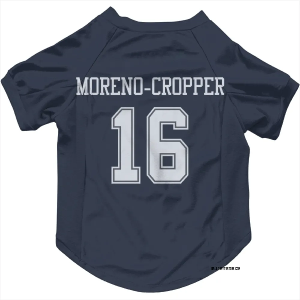 Dallas Cowboys Jalen Moreno-Cropper Navy Pet Jersey for Dog & Cat