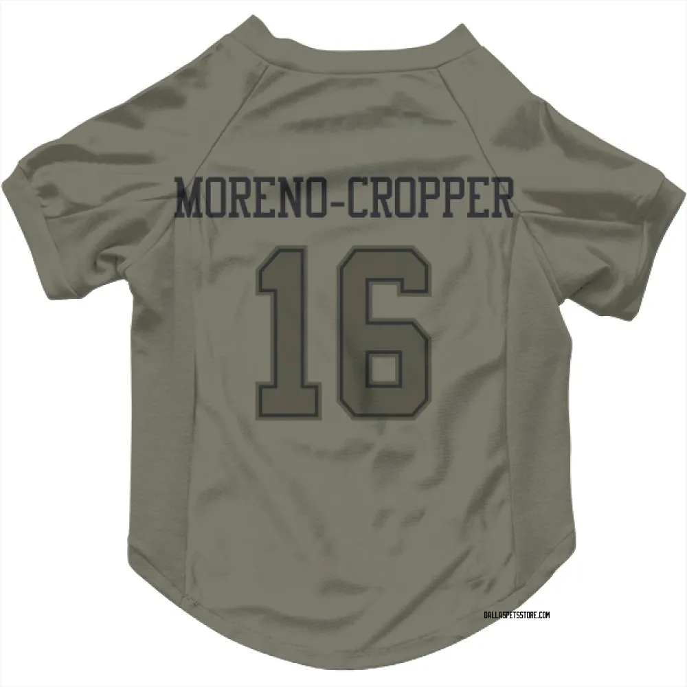 Dallas Cowboys Jalen Moreno-Cropper Olive Pet Jersey for Dog & Cat
