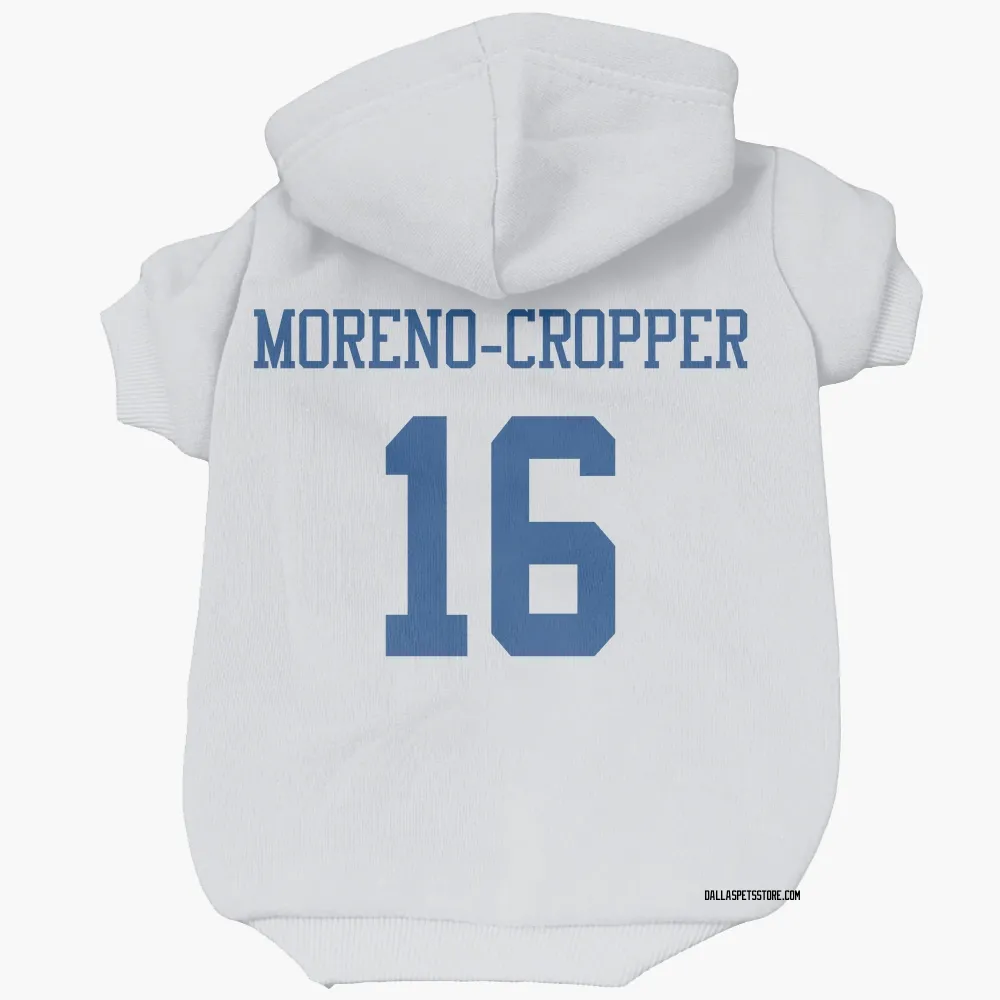 Dallas Cowboys Jalen Moreno-Cropper White Pet Hoodie for Dog & Cat