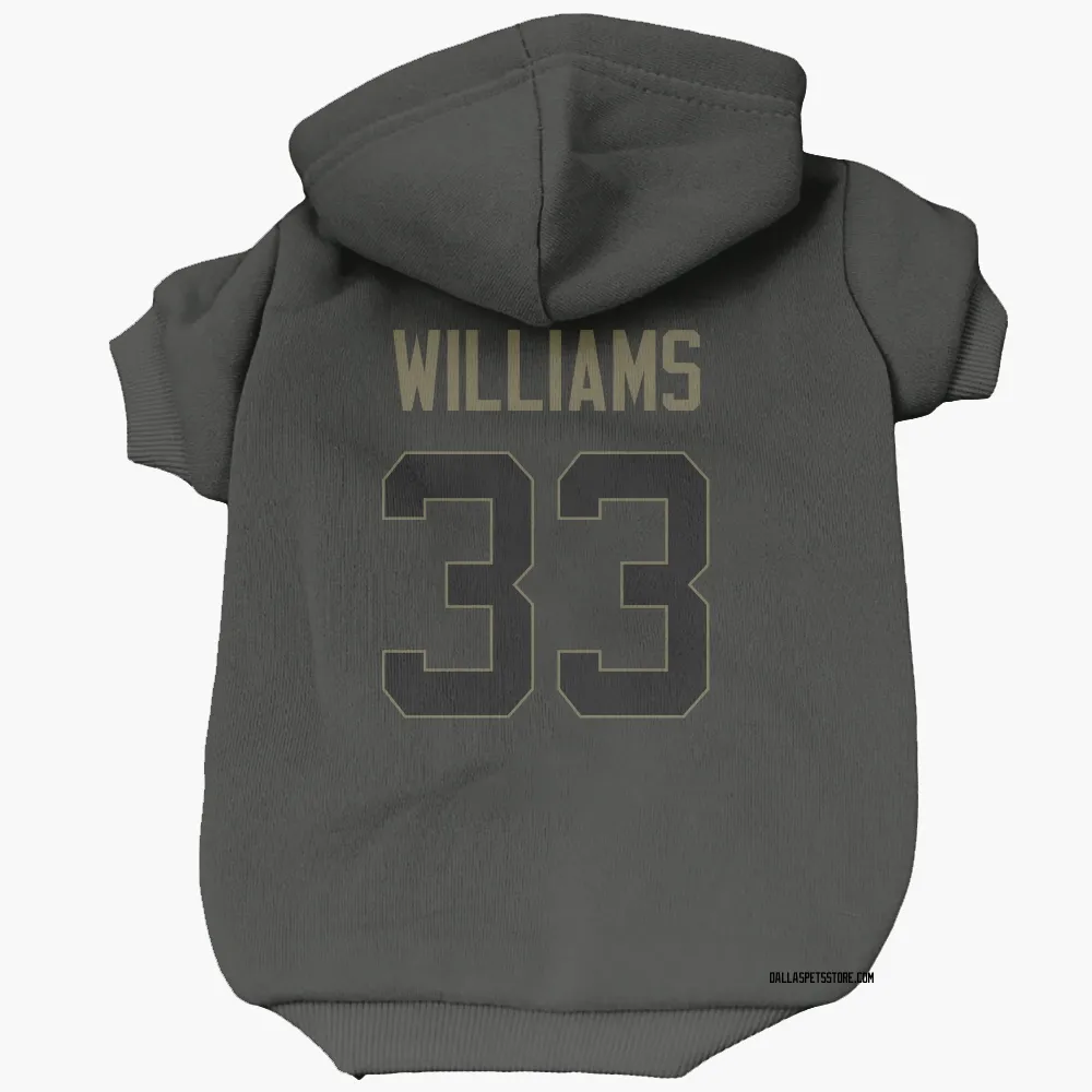 Dallas Cowboys Javonte Williams Black Service Pet Hoodie for Dog & Cat