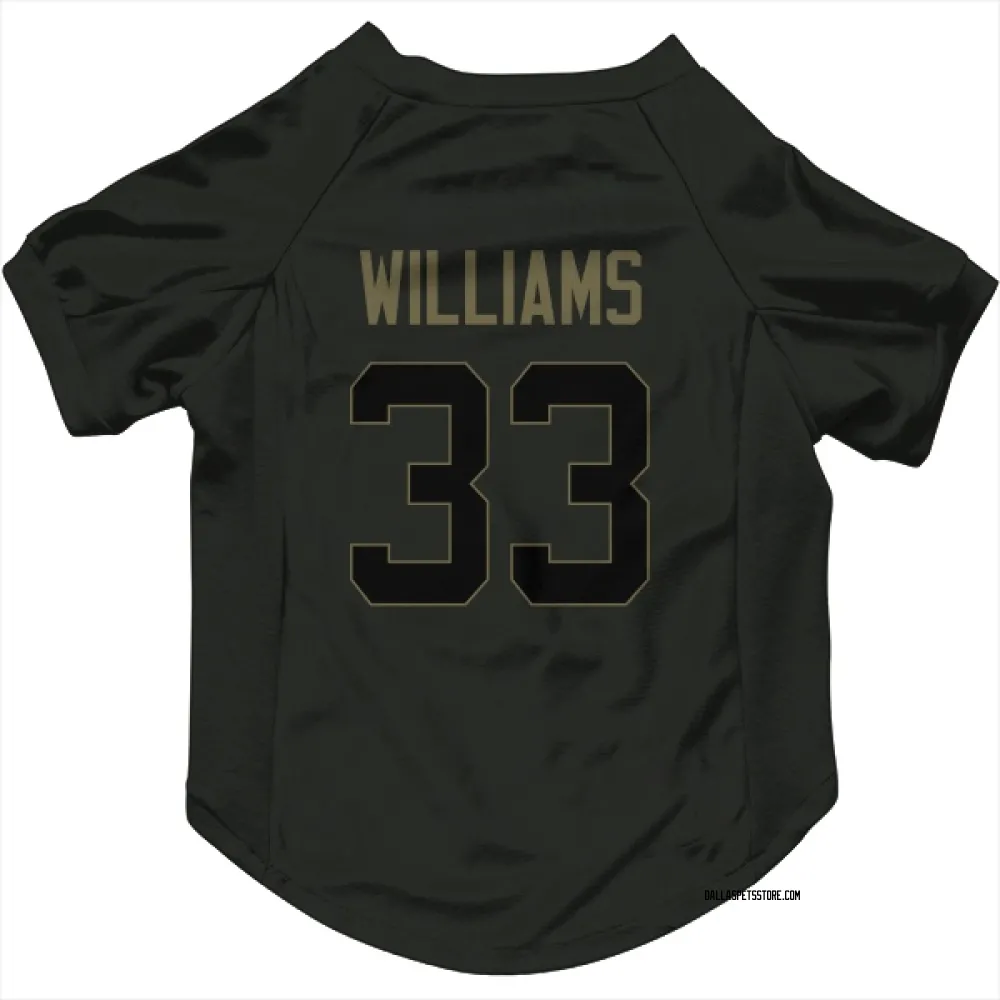 Dallas Cowboys Javonte Williams Black Service Pet Jersey for Dog & Cat