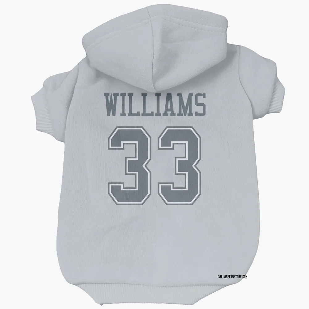 Dallas Cowboys Javonte Williams Gray Pet Hoodie for Dog & Cat