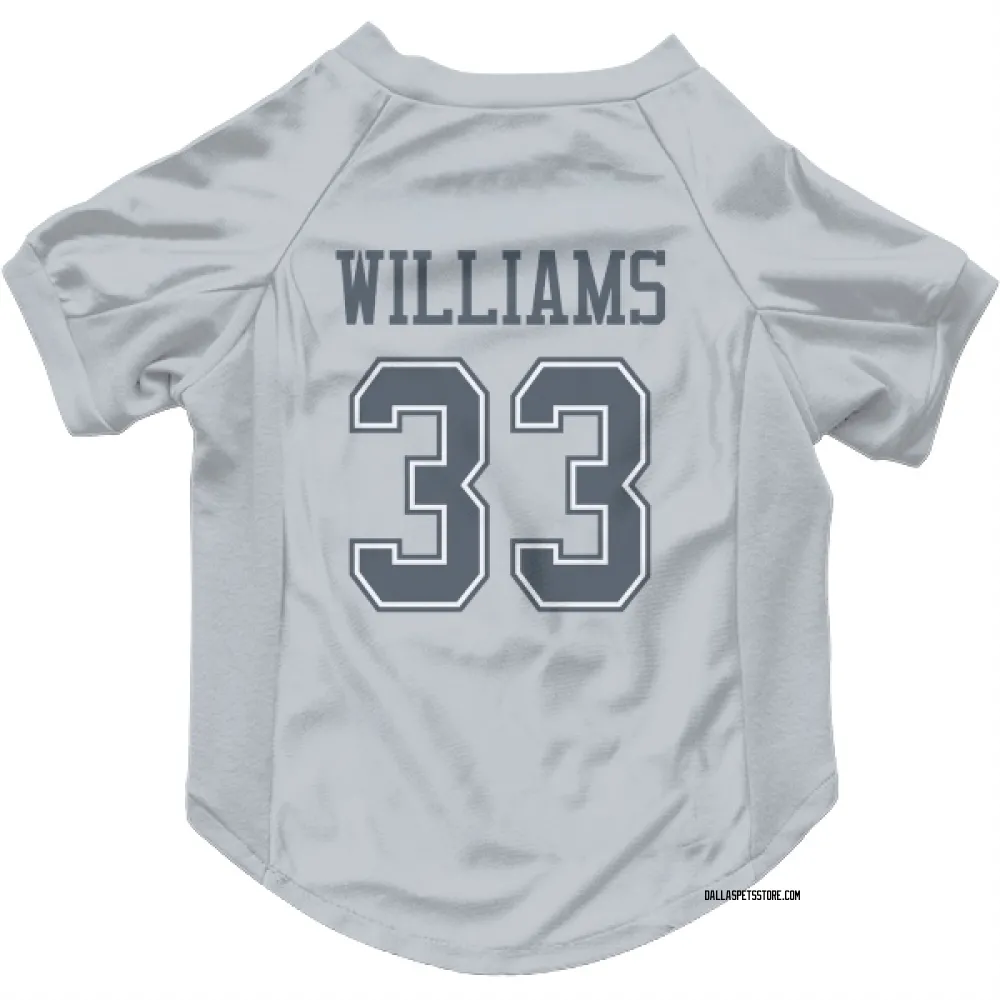 Dallas Cowboys Javonte Williams Gray Pet Jersey for Dog & Cat