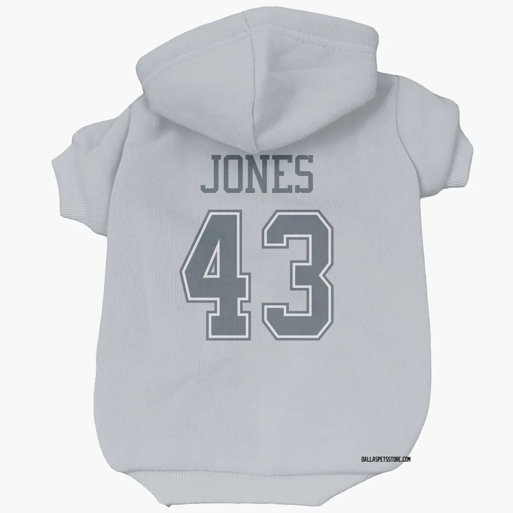 Dallas Cowboys Joe Jones Gray Pet Hoodie for Dog & Cat