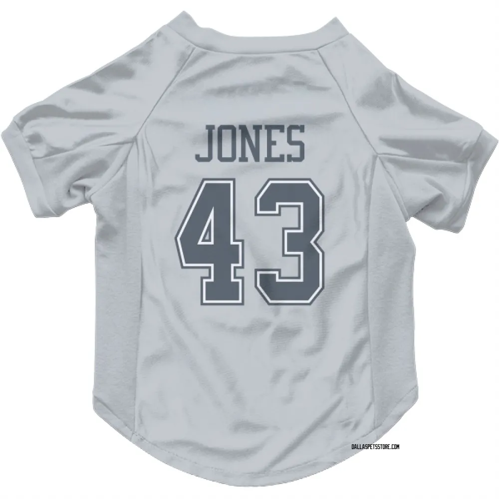 Dallas Cowboys Joe Jones Gray Pet Jersey for Dog & Cat