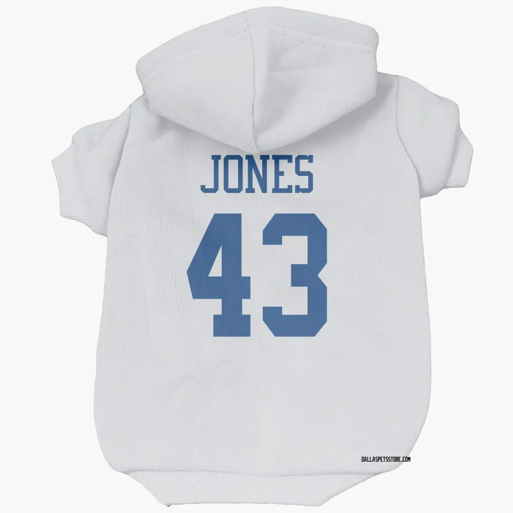 Dallas Cowboys Joe Jones White Pet Hoodie for Dog & Cat