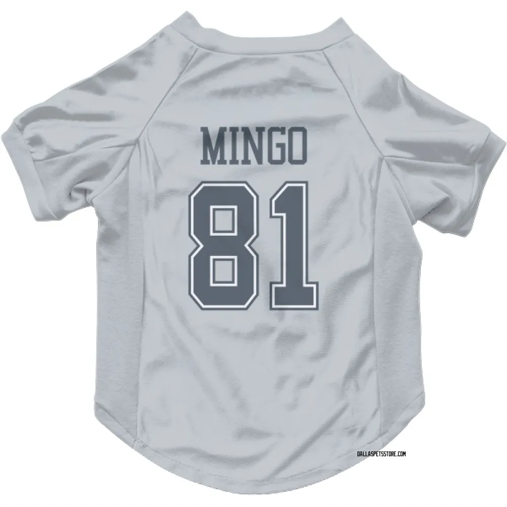 Dallas Cowboys Jonathan Mingo Gray Pet Jersey for Dog & Cat
