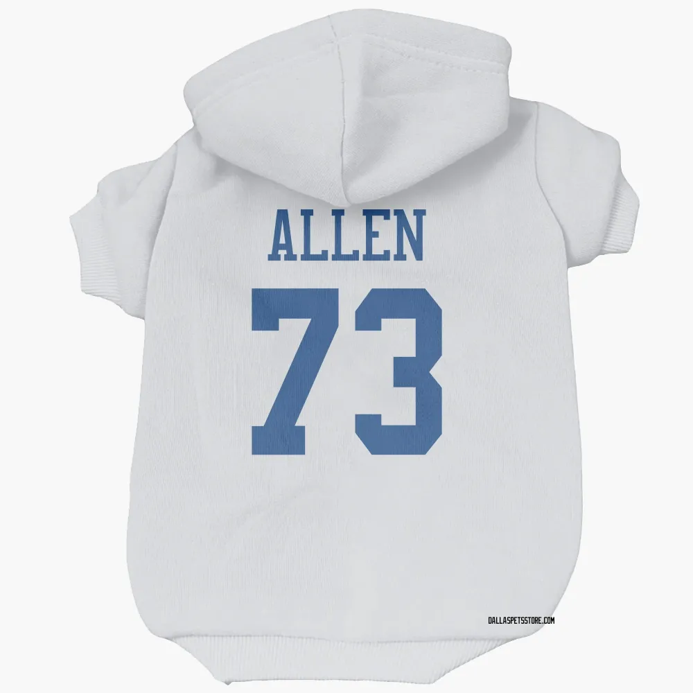 Dallas Cowboys Larry Allen White Pet Hoodie for Dog & Cat