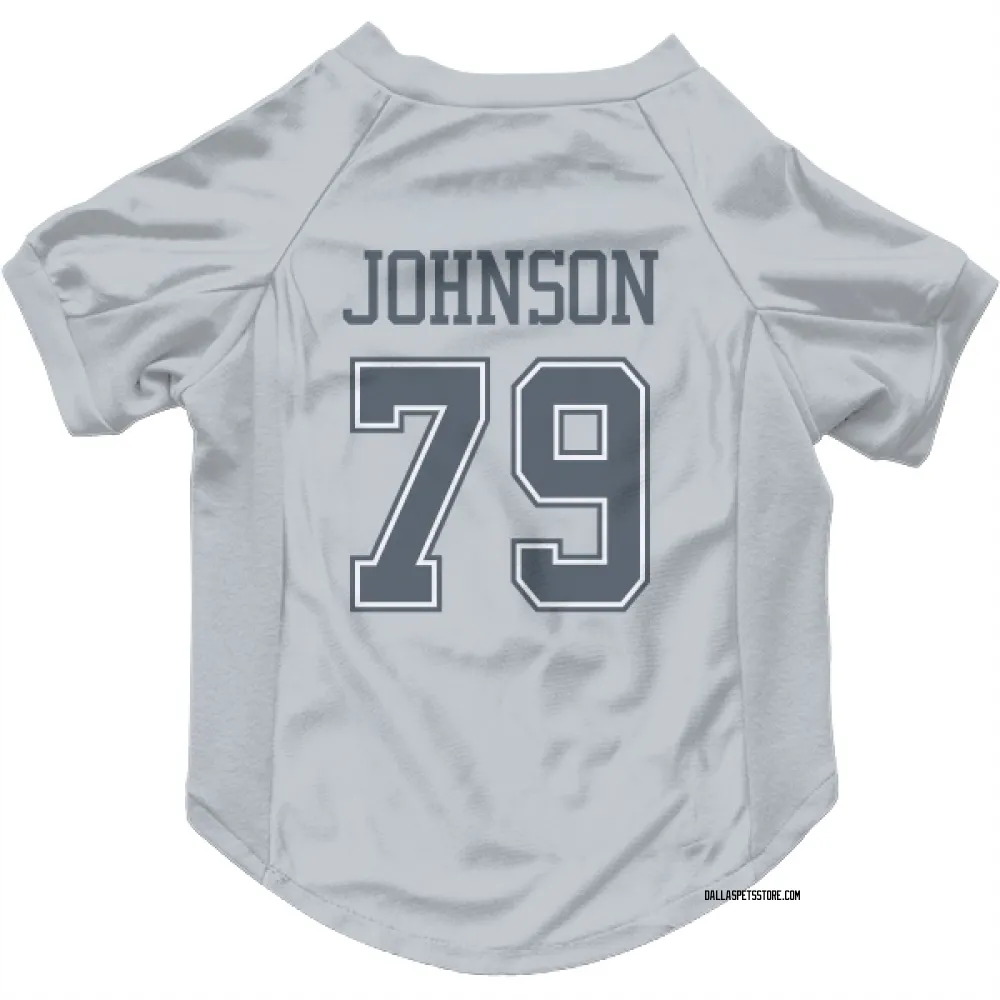 Dallas Cowboys Marcellus Johnson Gray Pet Jersey for Dog & Cat