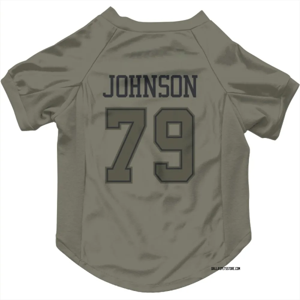 Dallas Cowboys Marcellus Johnson Olive Pet Jersey for Dog & Cat