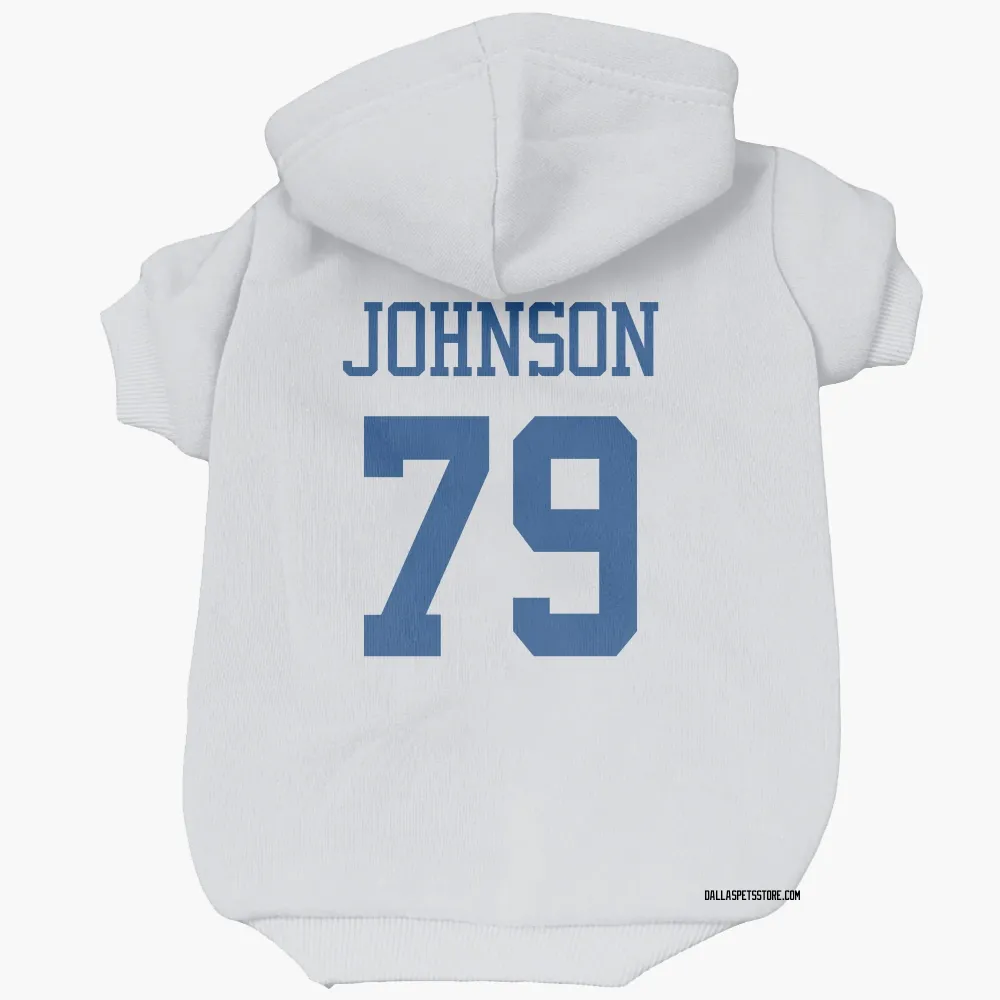 Dallas Cowboys Marcellus Johnson White Pet Hoodie for Dog & Cat