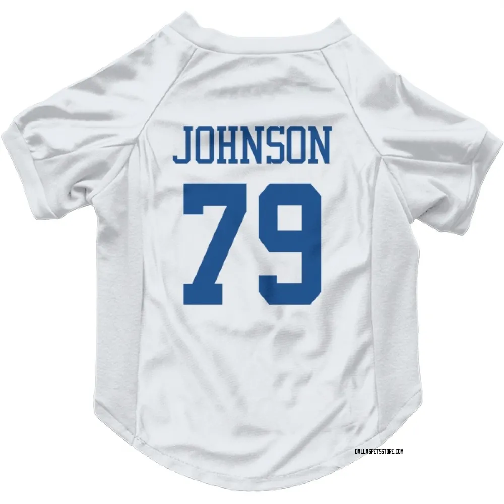 Dallas Cowboys Marcellus Johnson White Pet Jersey for Dog & Cat
