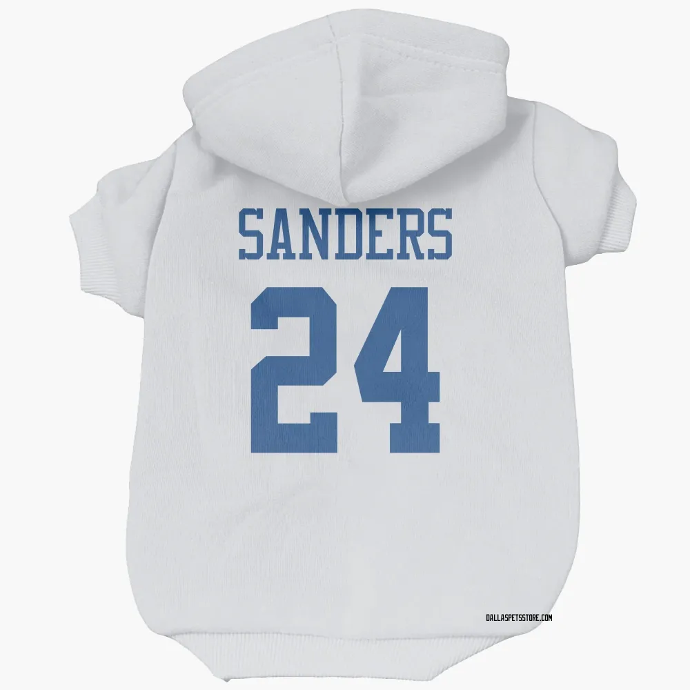 Dallas Cowboys Miles Sanders White Pet Hoodie for Dog & Cat