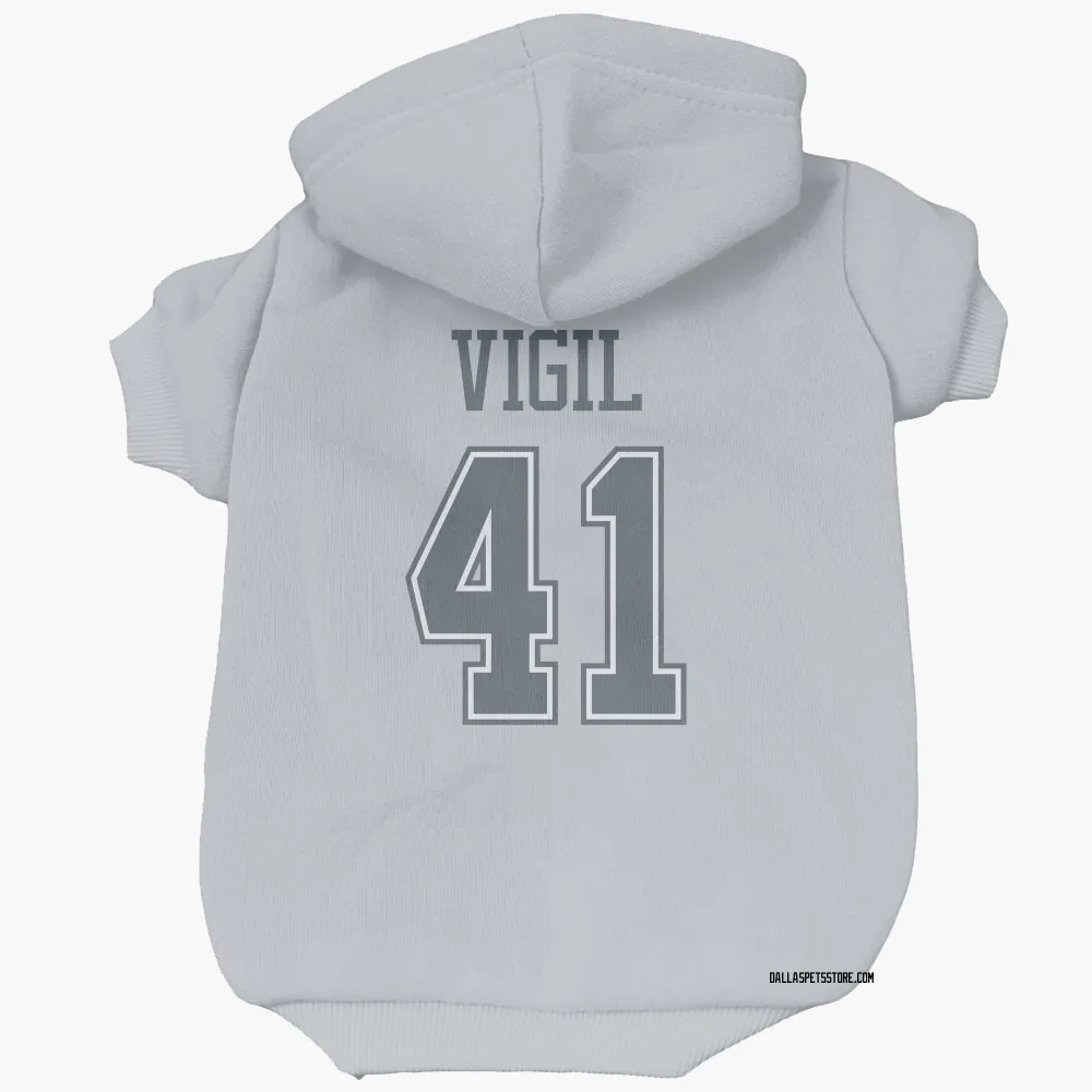 Dallas Cowboys Nick Vigil Gray Pet Hoodie for Dog & Cat