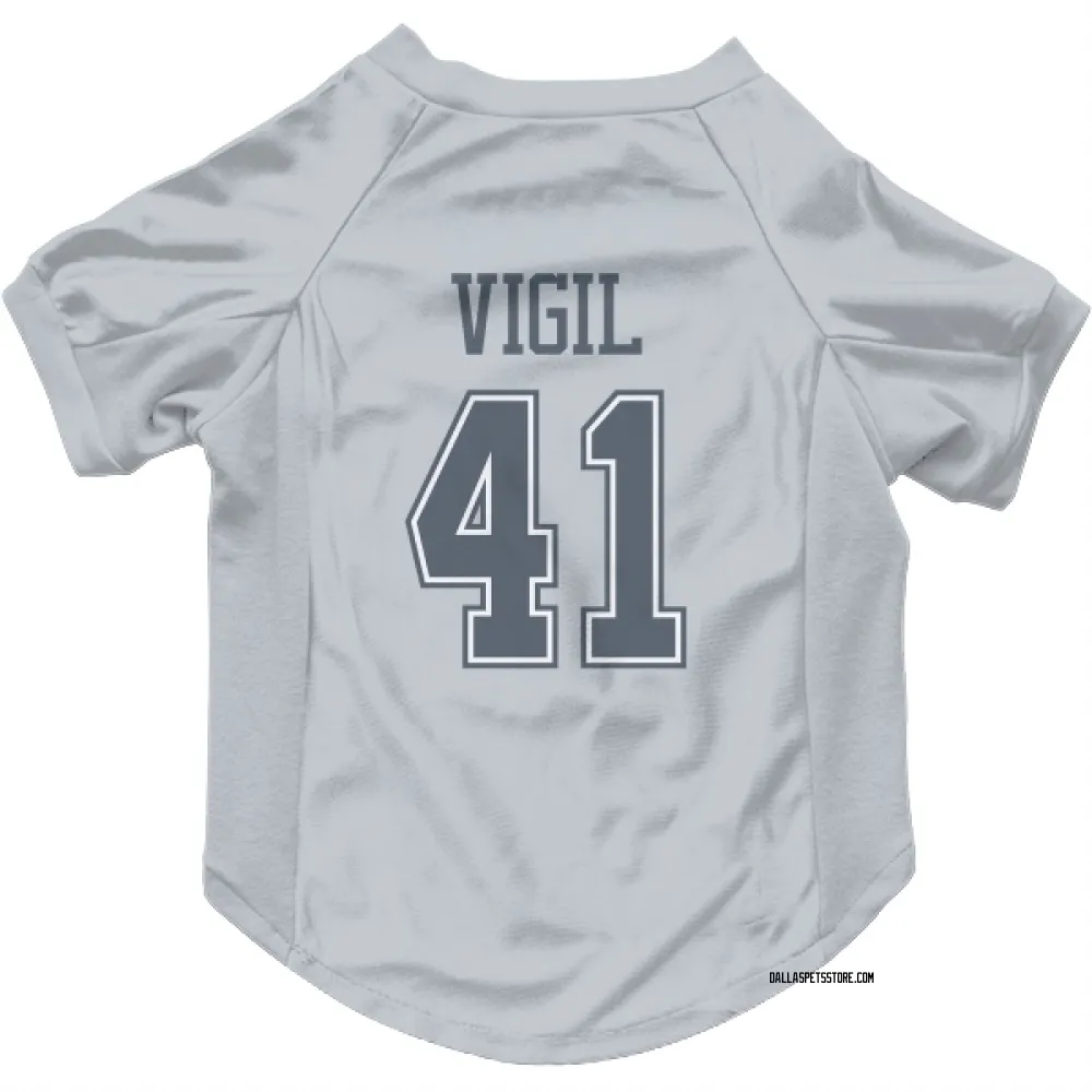 Dallas Cowboys Nick Vigil Gray Pet Jersey for Dog & Cat