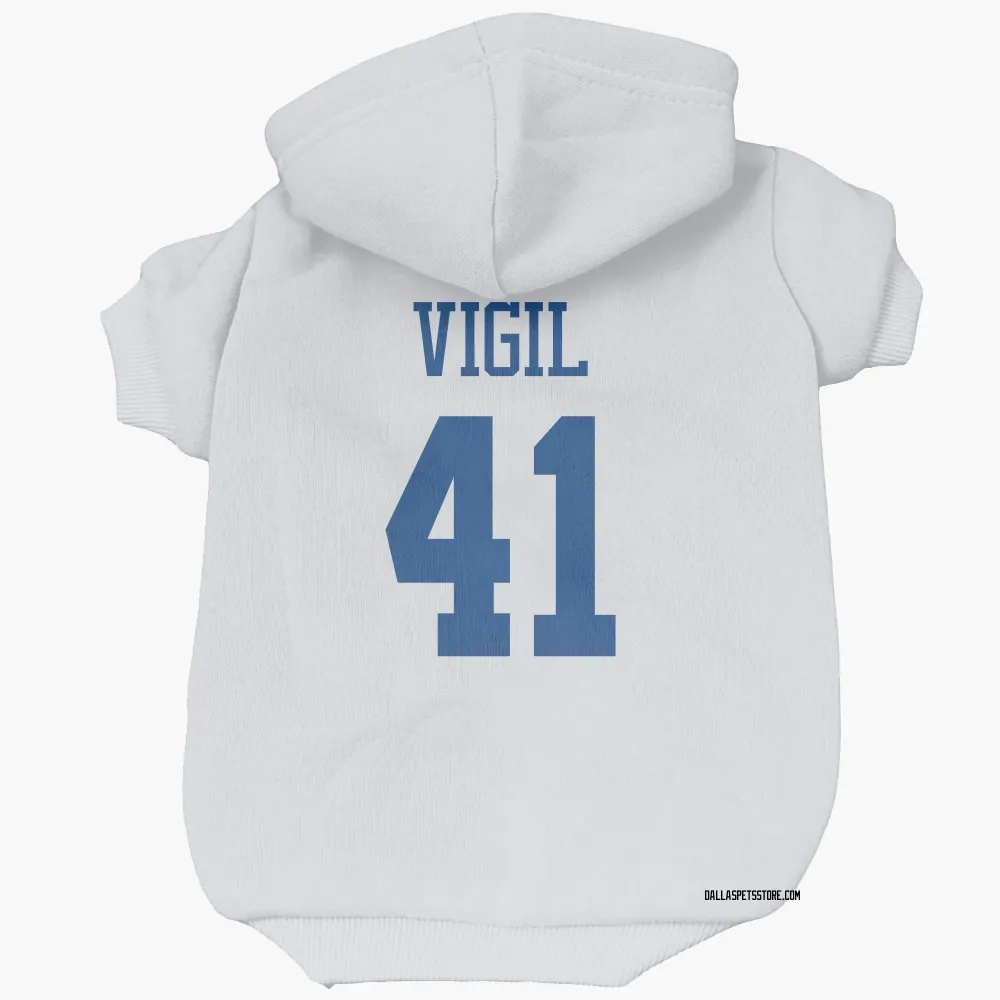 Dallas Cowboys Nick Vigil White Pet Hoodie for Dog & Cat
