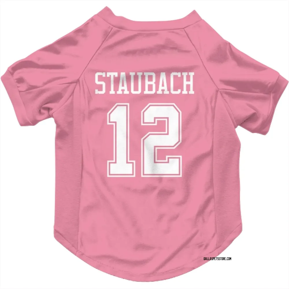 Dallas Cowboys Roger Staubach Pink Pet Jersey for Dog & Cat