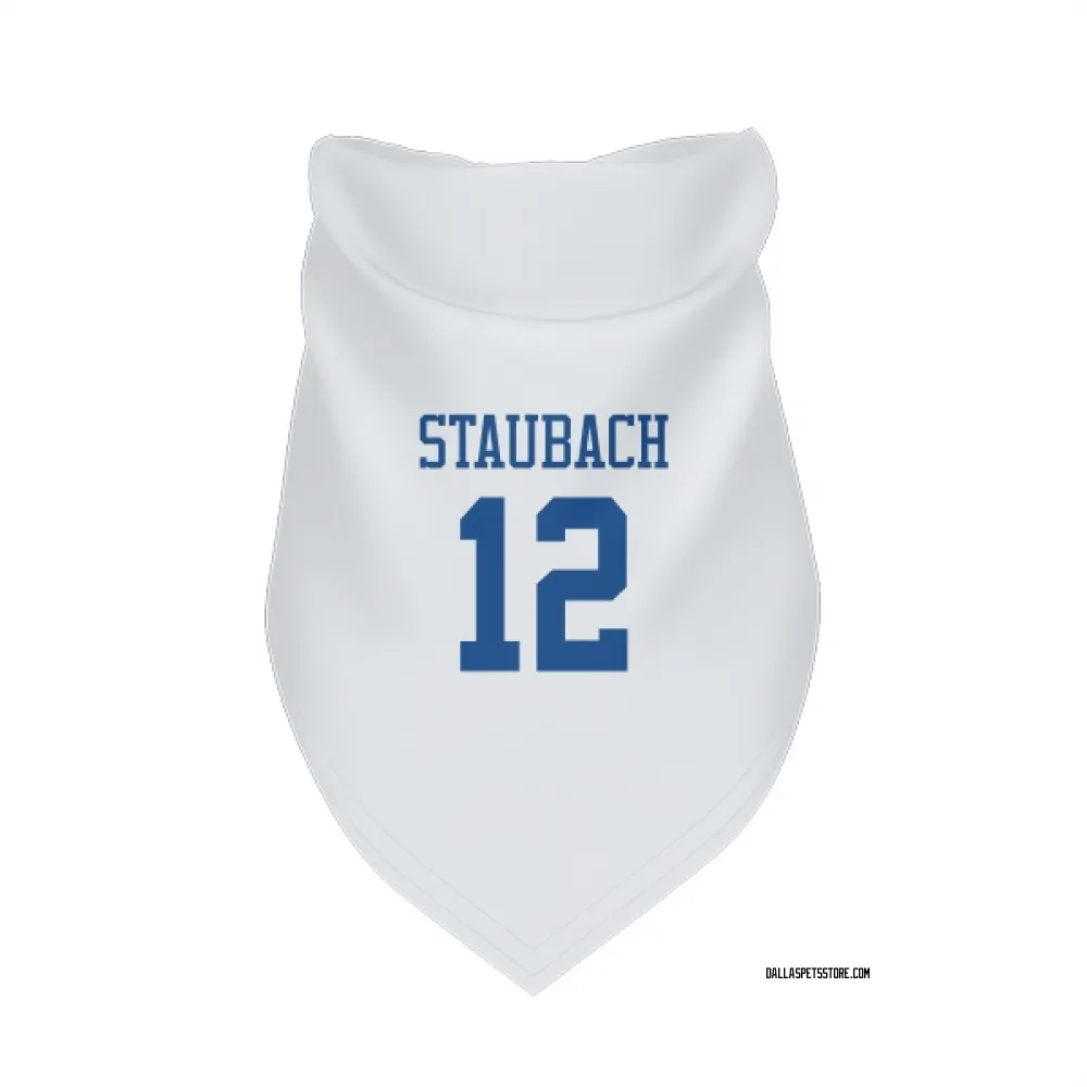 Dallas Cowboys Roger Staubach White Pet Bandana for Dog & Cat
