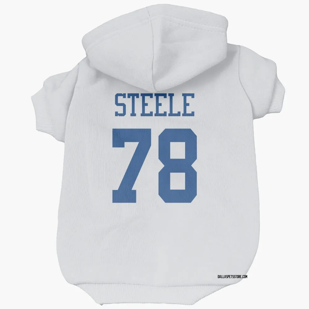 Dallas Cowboys Terence Steele White Pet Hoodie for Dog & Cat